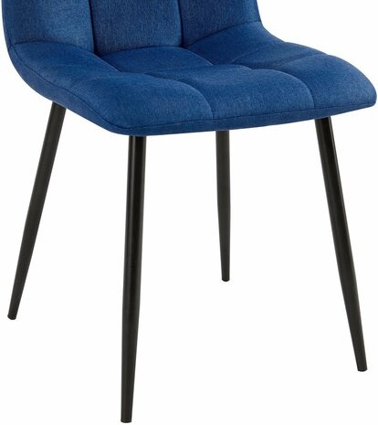 4-delige set eetkamerstoelen Entibas Stof, Blauw