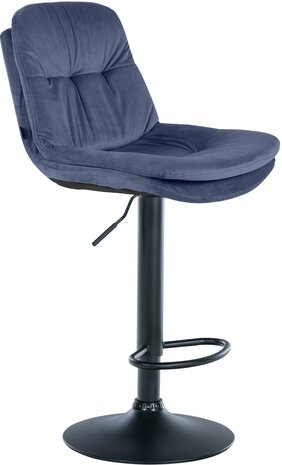 Barkruk Leural Fluweel zwart, Blauw