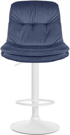 Barkruk Leural Fluweel wit, Blauw