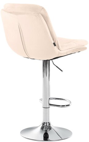 Barkruk Leural Fluweel chroom, Creme