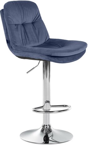 Barkruk Leural Fluweel chroom, Blauw