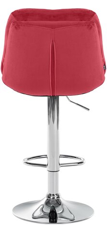 Barkruk Laurier Fluweel chroom, Rood
