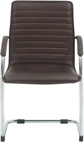 Set van 2 bezoekersstoelen Tari kunstleer, Bruin