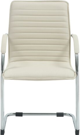 Set van 2 bezoekersstoelen Tari kunstleer, Creme