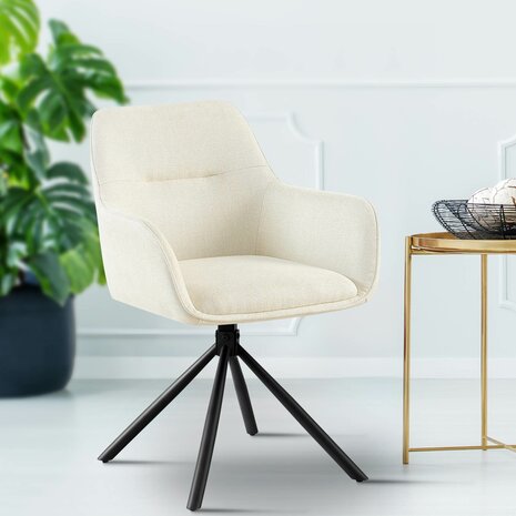 2-delige set stoel Toptin stof, Creme