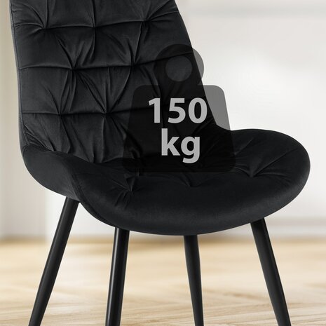 Set van 2 eetkamerstoelen Rissfird, Zwart