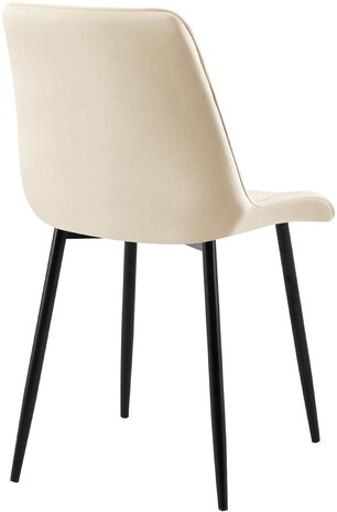 2-delige set eetkamerstoel Goffird fluweel, Creme