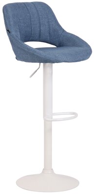 Barkruk Melit stof Blauww,wit