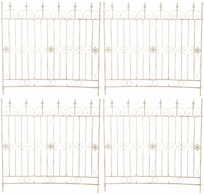Set van 4 tuinhekken Mongald antiek/Creme