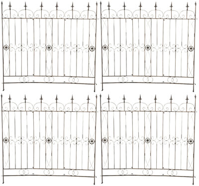 Set van 4 tuinhekken Mongald bronzen,