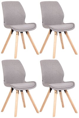 Set van 4 eetkamerstoelen Lanu grijs,Stof, Grijs