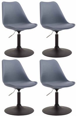 4-delige set eetkamerstoelen Miverack B kunststof, Grijs