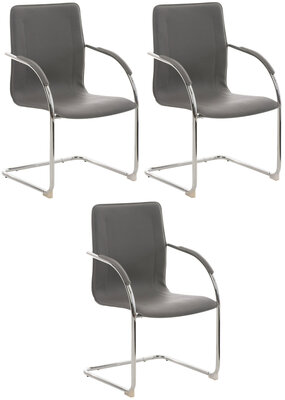 3-delige set stoelen Maline, Grijs