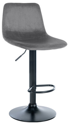 Barstoel Dovi Fluweel Zwart, Grijs