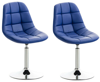 2-delige set stoelen Imel kunstleer, Blauw