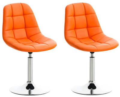 2-delige set stoelen Imel kunstleer, Oranje