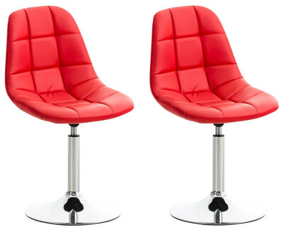 2-delige set stoelen Imel kunstleer, Rood