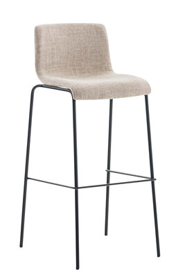 Barstoel Heovor Stof 4-poots Frame zwart, Creme