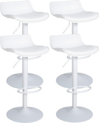 4-delige set barstoelen Oviera kunstleer, Wit