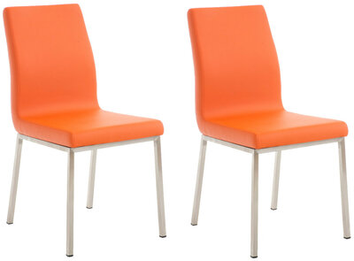 2-delige set eetkamerstoelen Calmor, Oranje