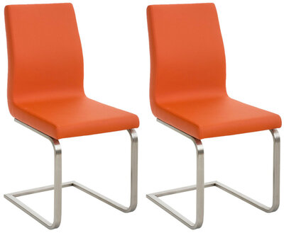 2-delige set eetkamerstoelen Bolfert, Oranje