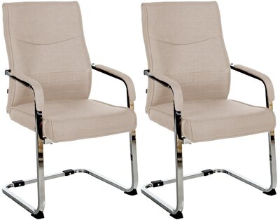 Set van 2 Bezoekersstoelen Habort Stof, Taupe