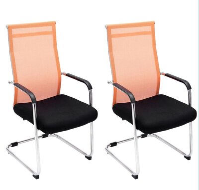 Set van 2 bezoekersstoelen Brande, Oranje