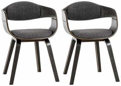 2-delige set stoelen Kongstin Stof, Grijs