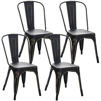 4-delige set stoelen Binedekt antiek, Zwart