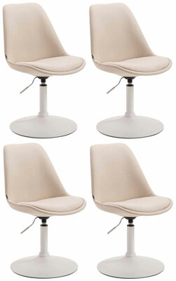 4-delige set stoelen Miverack W Stof, Creme