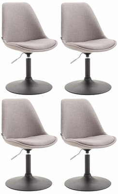 4-delige set stoelen Miverack B Stof, Grijs