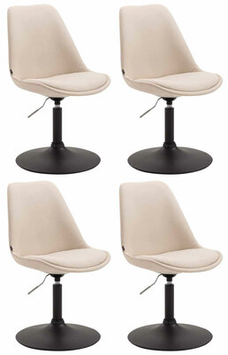 4-delige set stoelen Miverack B Stof, Creme