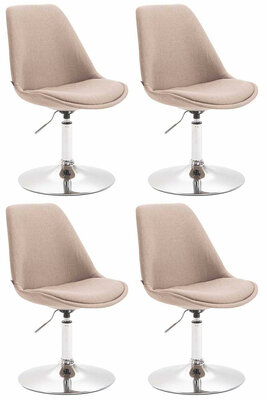 4-delige set stoelen Miverack C stof, Taupe