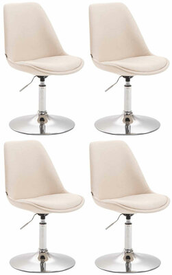 4-delige set stoelen Miverack C Stof, Creme