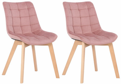 2-delige set eetkamerstoelen Pissaac fluweel,